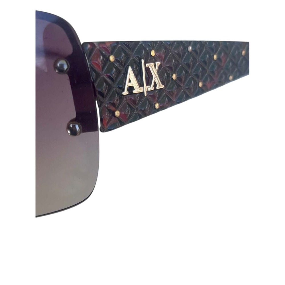 Armani Exchange AX210/S Vintage Rimless Y2K Shield Sunglasses Burgundy/Gold
